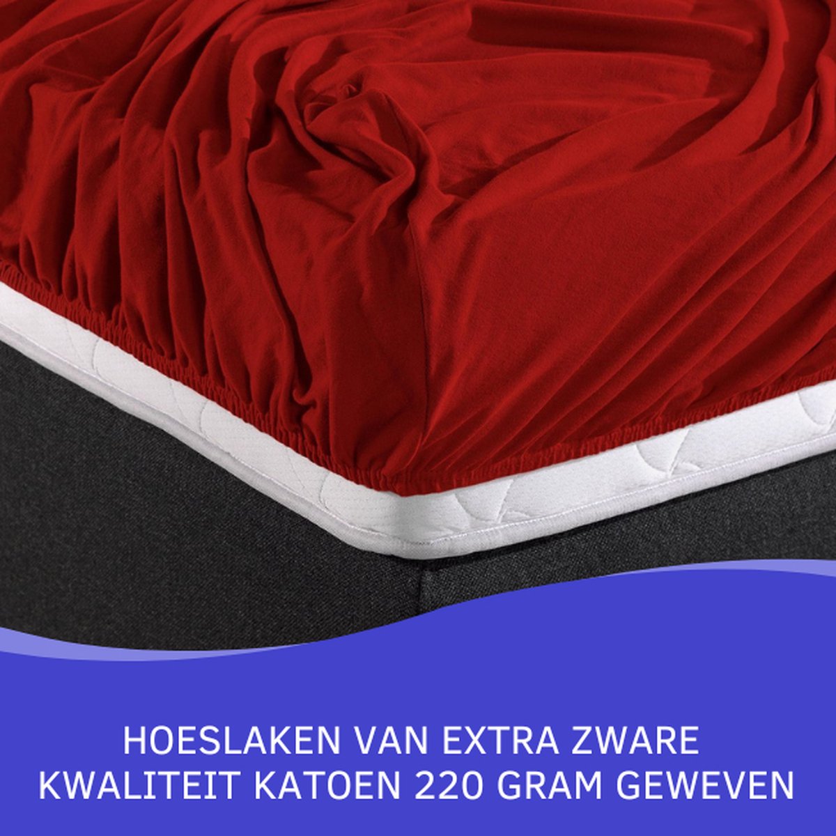 Slaaptextiel Zavelo Double Jersey Hoeslaken-1-persoons (90x200 Cm) - Rood
