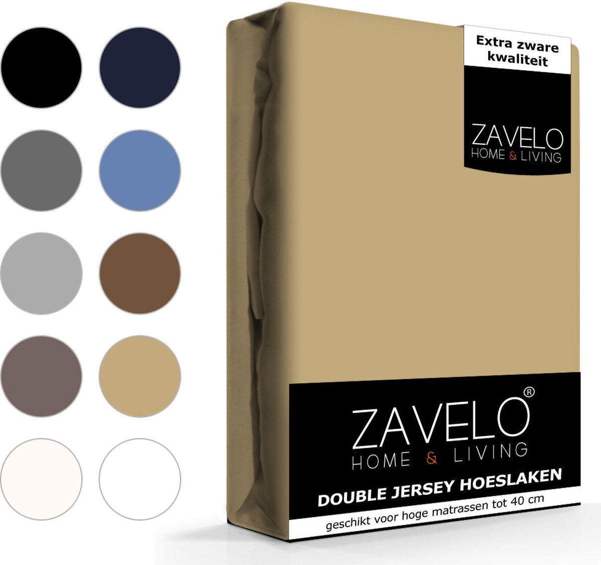 Slaaptextiel Zavelo Double Jersey Hoeslaken Taupe-2-persoons (140x200 Cm)