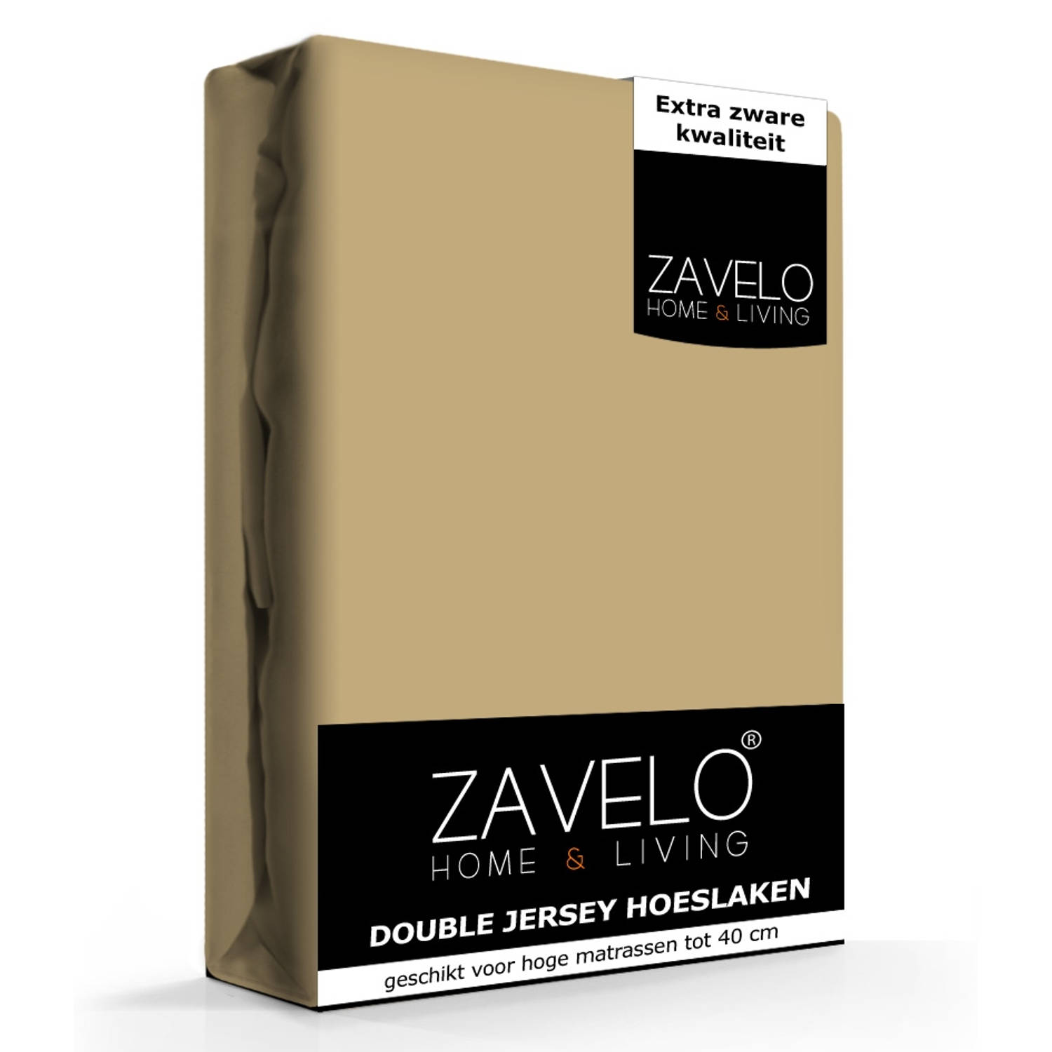 Slaaptextiel Zavelo Double Jersey Hoeslaken Taupe-lits-jumeaux (180x200 Cm)