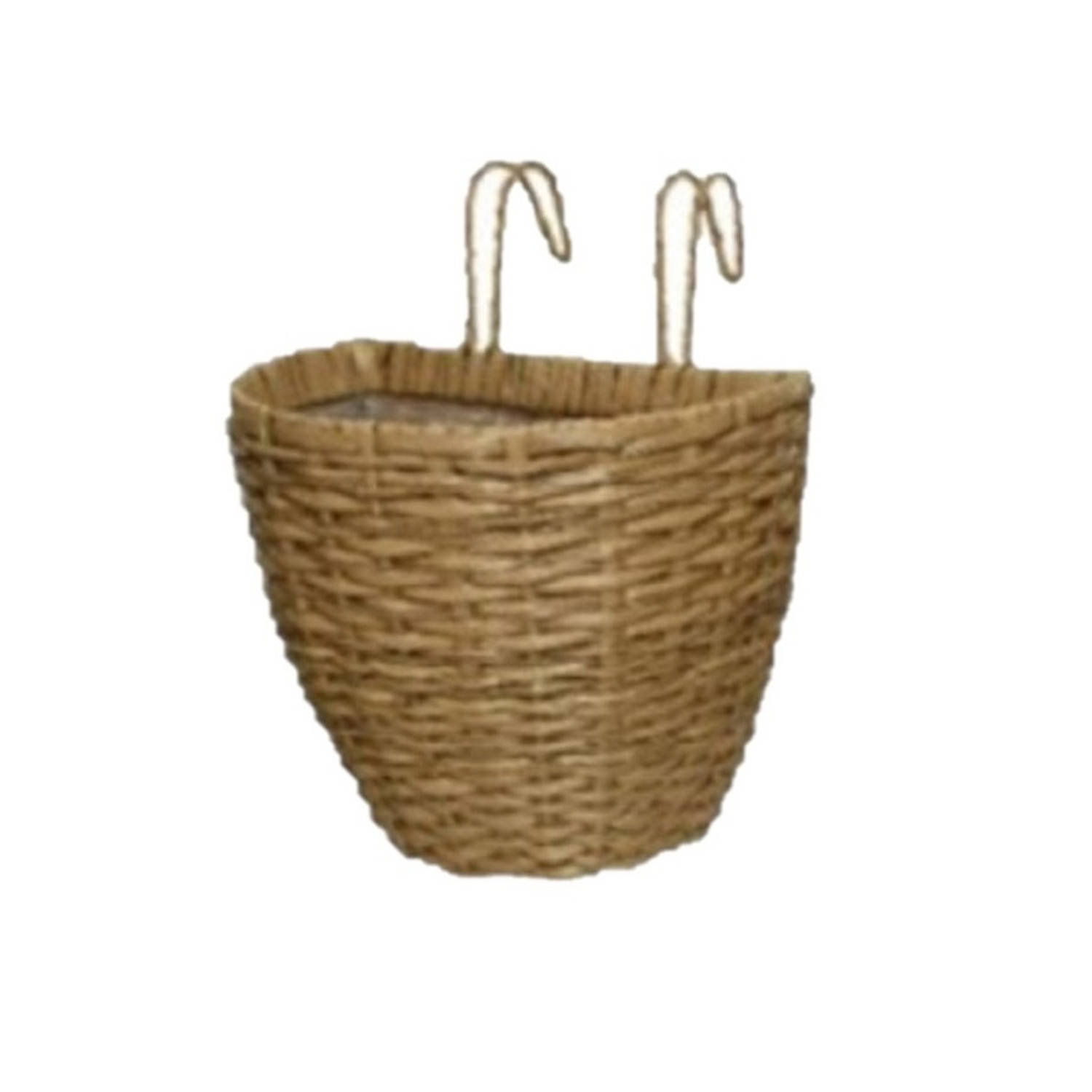 Decoris Balkonmand/plantenmand/plantenbak Rotan 38 Cm - Plantenbakken - Bruin