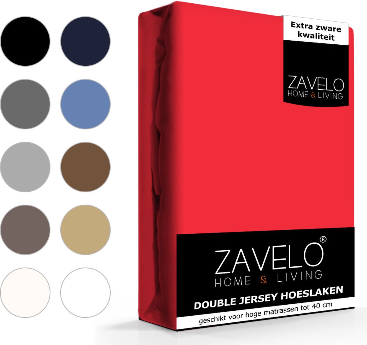 Slaaptextiel Zavelo Double Jersey Hoeslaken-lits-jumeaux (200x220 Cm) - Rood