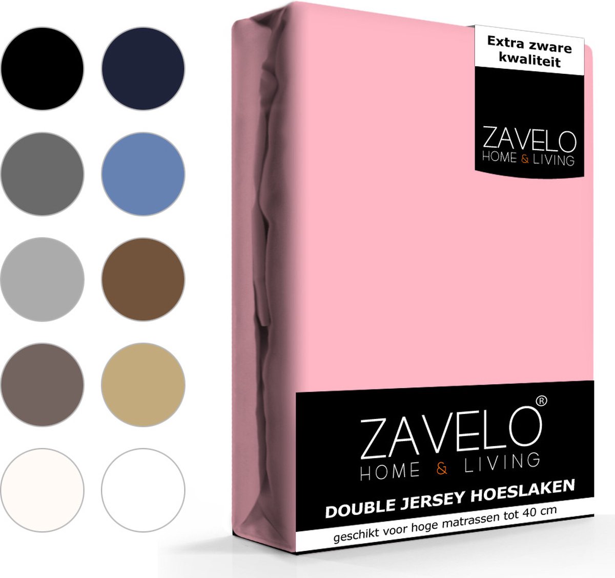 Slaaptextiel Zavelo Double Jersey Hoeslaken-1-persoons (90x200 Cm) - Roze