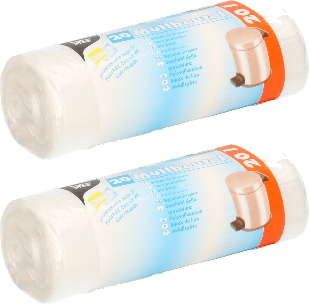Papstar 40x Stuks Afvalzakken/vuilniszakken - 20 Liter - Transparant - Prullenbak Zakken - Vuilniszakken