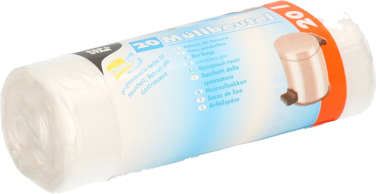Papstar 40x Stuks Afvalzakken/vuilniszakken - 20 Liter - Transparant - Prullenbak Zakken - Vuilniszakken