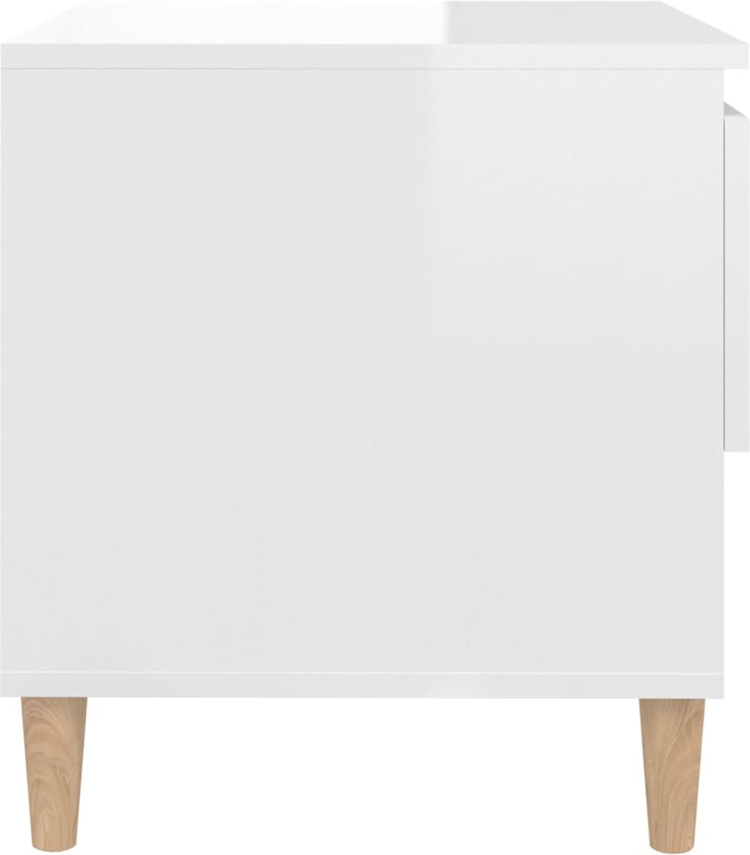 Vidaxl Nachtkastjes 2 St 50x46x50 Cm Bewerkt Hout Hoogglans Wit