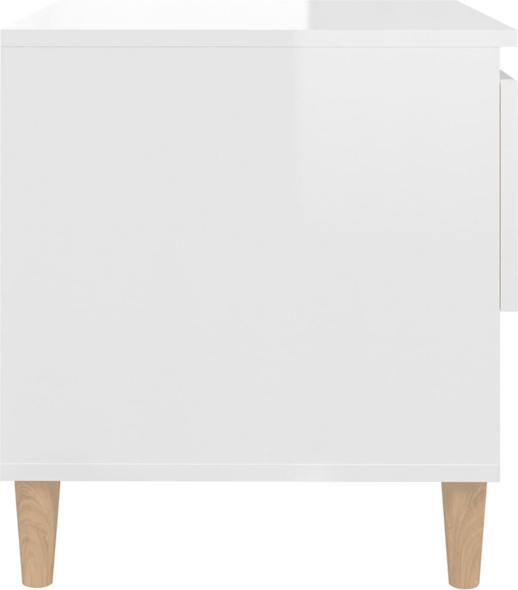 Vidaxl Nachtkastjes 2 St 50x46x50 Cm Bewerkt Hout Hoogglans Wit