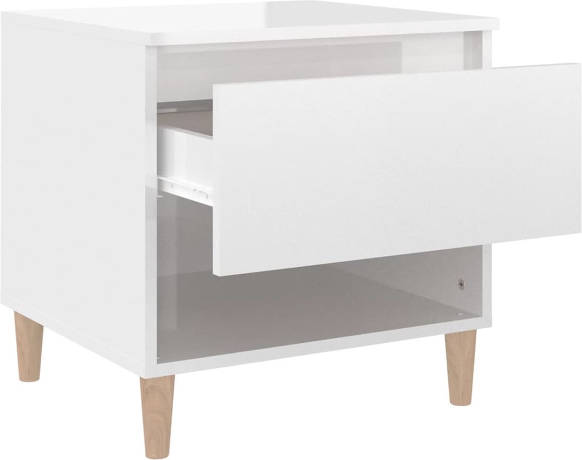 Vidaxl Nachtkastjes 2 St 50x46x50 Cm Bewerkt Hout Hoogglans Wit