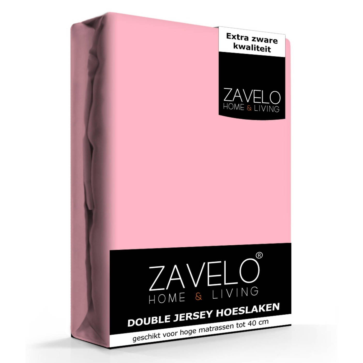 Slaaptextiel Zavelo Double Jersey Hoeslaken-lits-jumeaux (180x220 Cm) - Roze