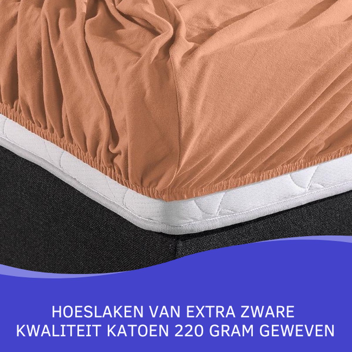 Slaaptextiel Zavelo Double Jersey Hoeslaken Perzik-1-persoons (90x220 Cm) - Roze