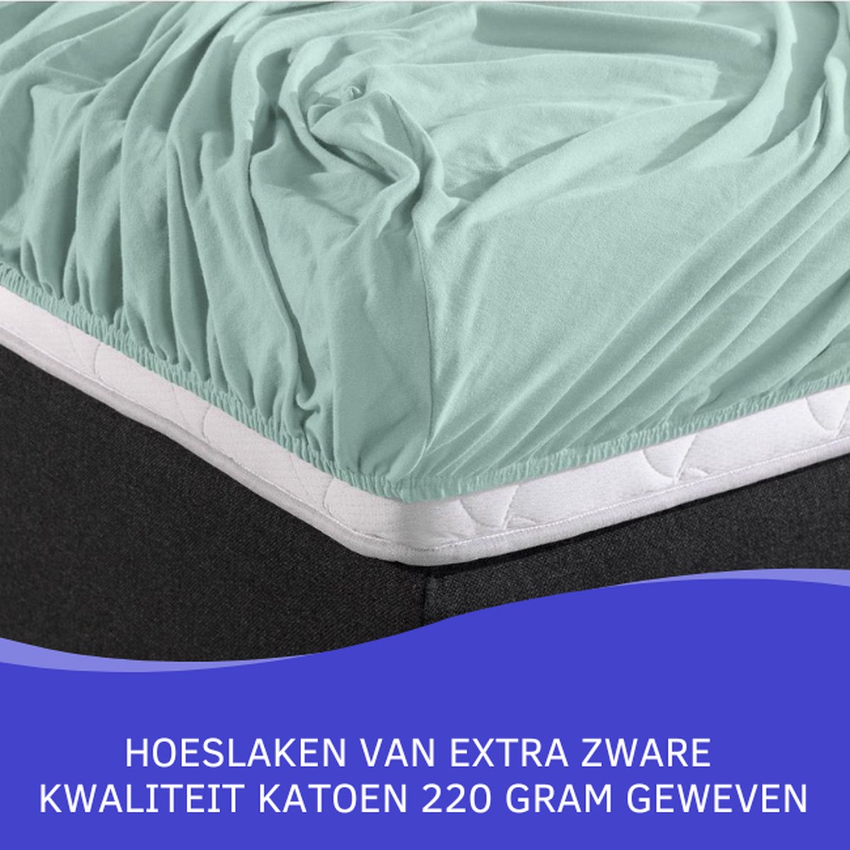 Slaaptextiel Zavelo Double Jersey Hoeslaken Pastel-1-persoons (90x220 Cm) - Blauw