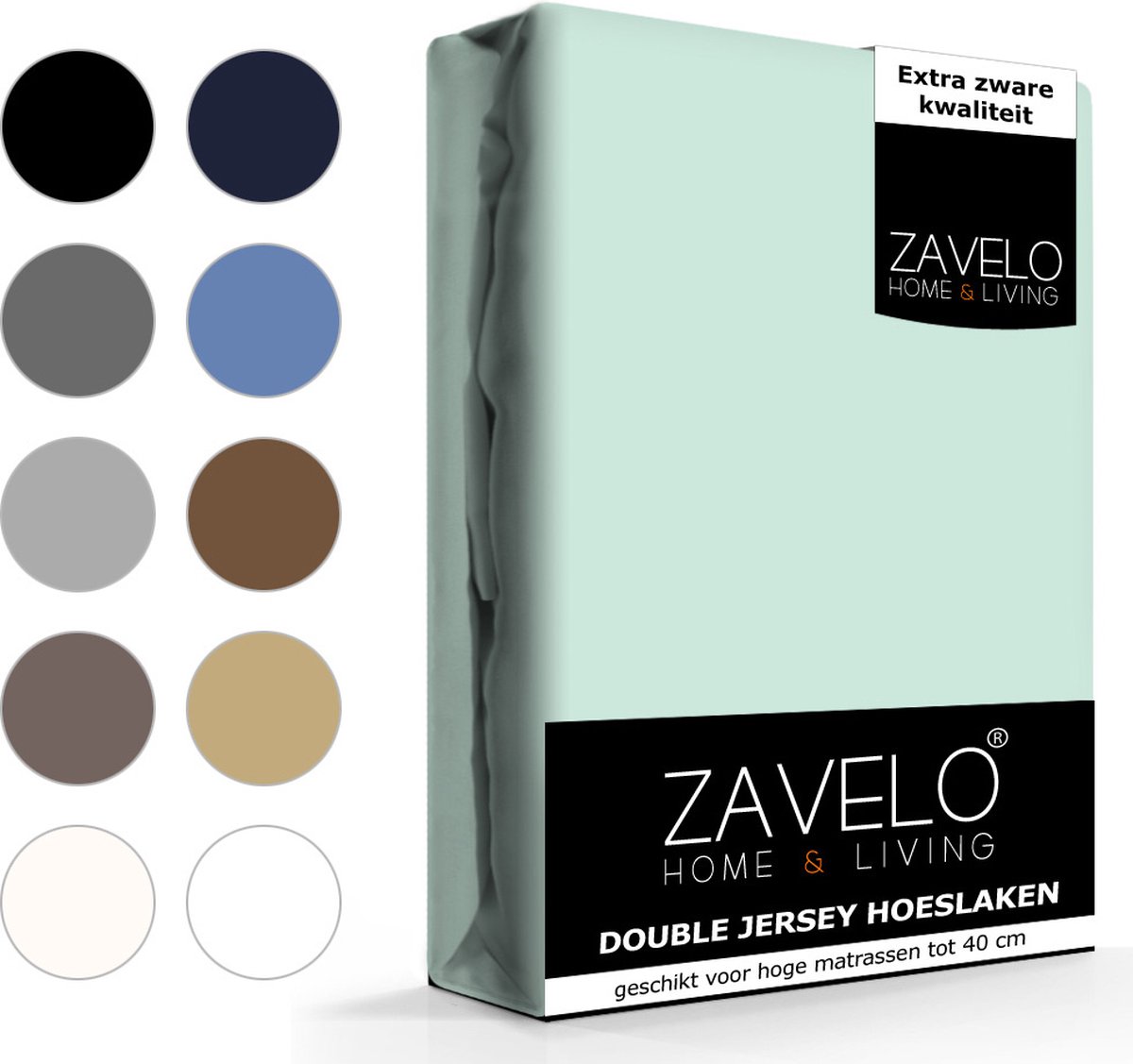 Slaaptextiel Zavelo Double Jersey Hoeslaken Pastel-lits-jumeaux (180x200 Cm) - Blauw