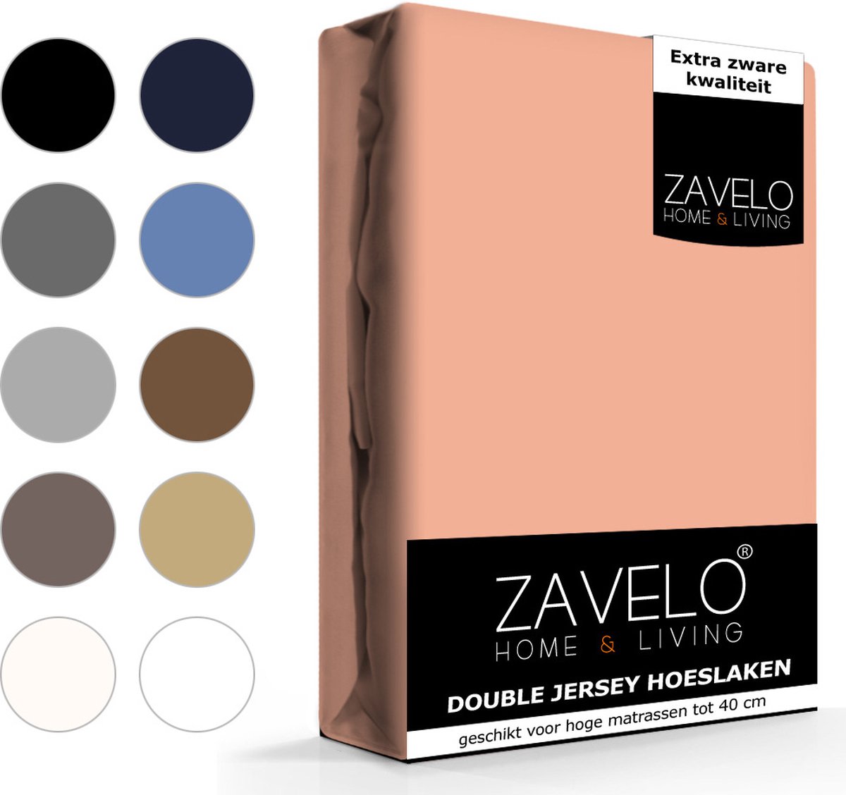 Slaaptextiel Zavelo Double Jersey Hoeslaken Perzik-lits-jumeaux (200x220 Cm) - Roze