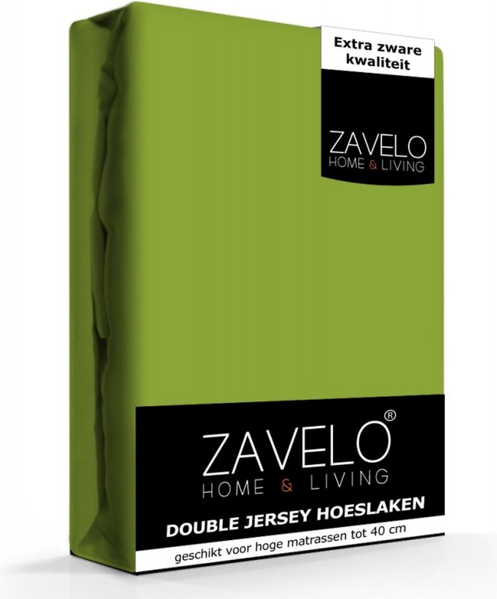 Slaaptextiel Zavelo Double Jersey Hoeslaken Appeltjes-1-persoons (90x200 Cm) - Groen