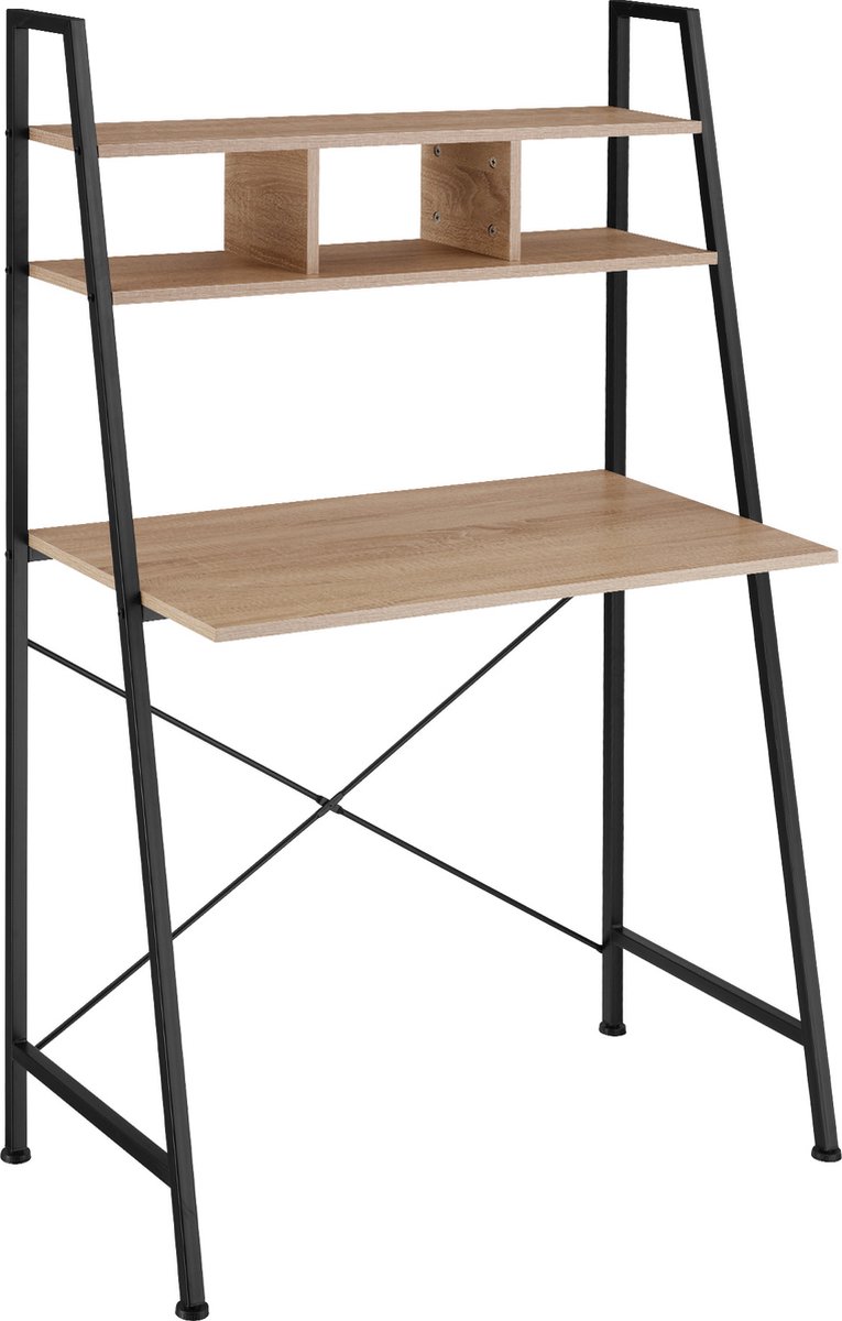 Tectake - Bureau Exeter - 85,5x46,5x140cm - Industrieel - Licht - 404701 - Bruin