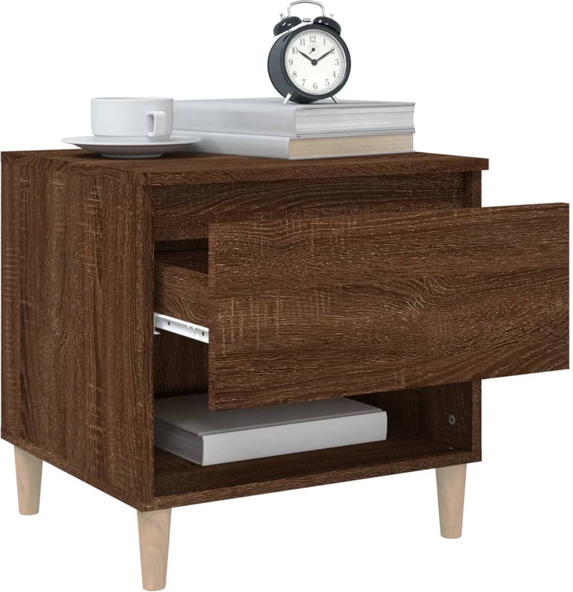 Vidaxl Nachtkastjes 2 St 50x46x50 Cm Bewerkt Houteikenkleurig - Bruin