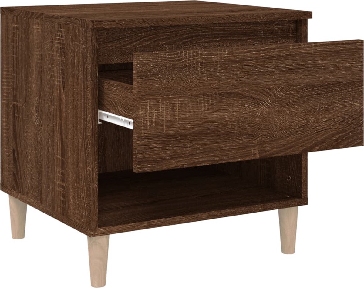 Vidaxl Nachtkastjes 2 St 50x46x50 Cm Bewerkt Houteikenkleurig - Bruin