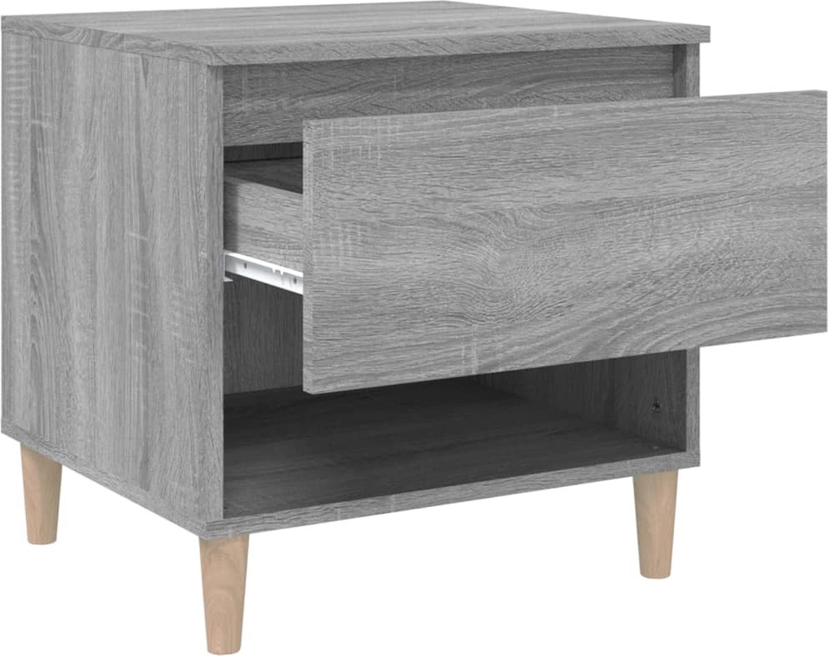 Vidaxl Nachtkastjes 2 St 50x46x50 Cm Bewerkt Hout Sonoma Eiken - Grijs