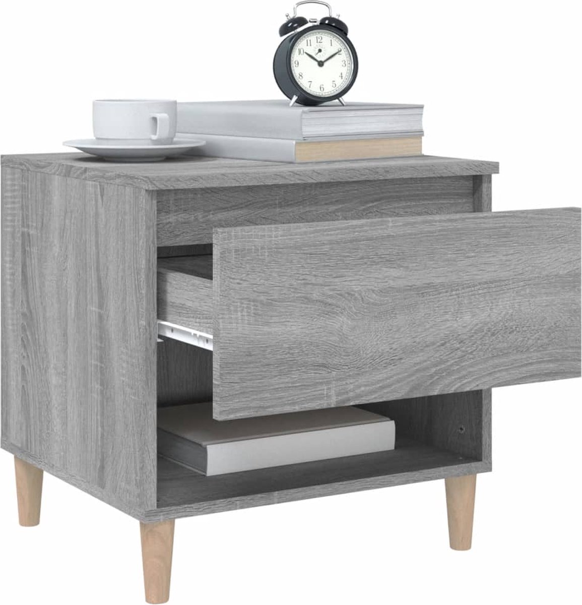 Vidaxl Nachtkastjes 2 St 50x46x50 Cm Bewerkt Hout Sonoma Eiken - Grijs