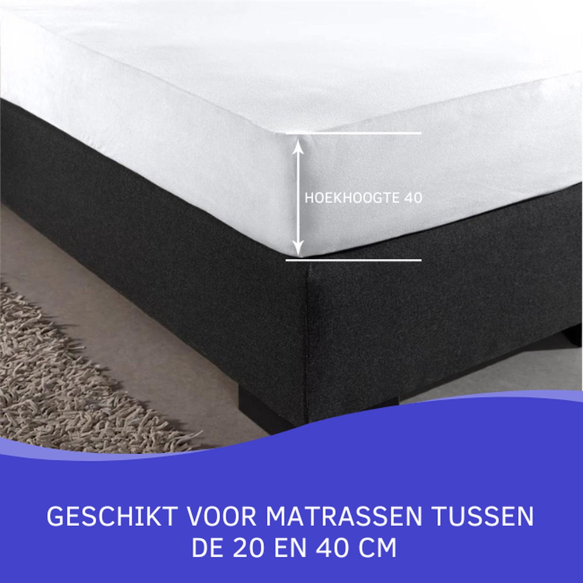 Slaaptextiel Zavelo Double Jersey Hoeslaken Wit-1-persoons (90x220 Cm)