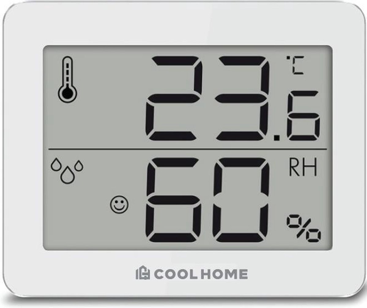 Coolhome Hm2101 Hygrometer- Thermometer - Wit