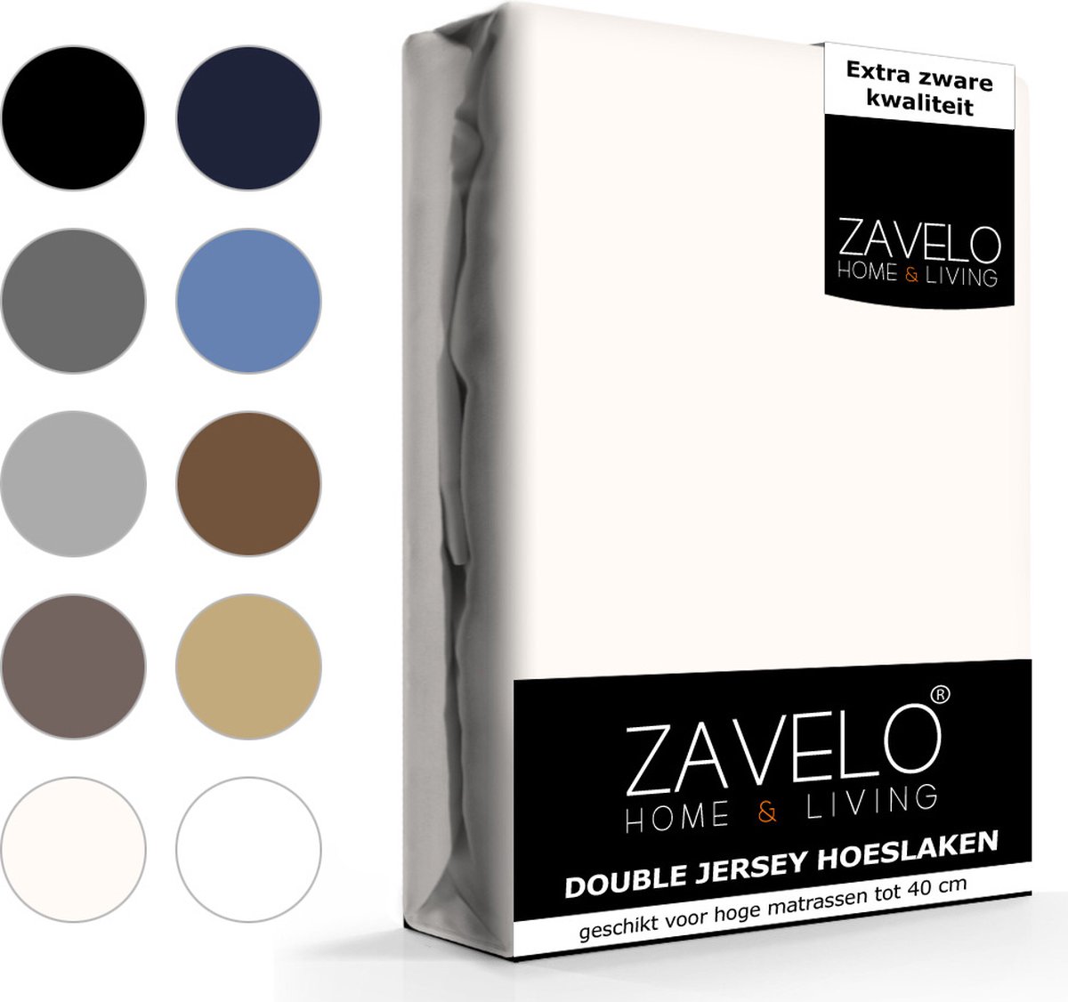 Slaaptextiel Zavelo Double Jersey Hoeslaken Creme-2-persoons (140x200 Cm) - Beige