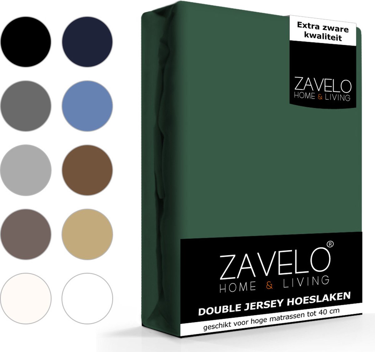Slaaptextiel Zavelo Double Jersey Hoeslaken-1-persoons (90x200 Cm) - Groen