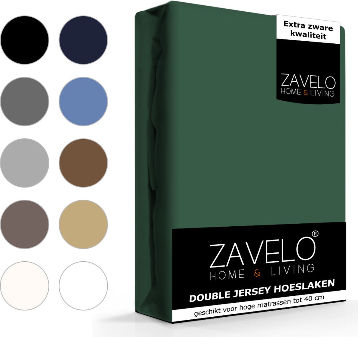 Slaaptextiel Zavelo Double Jersey Hoeslaken-2-persoons (140x200 Cm) - Groen