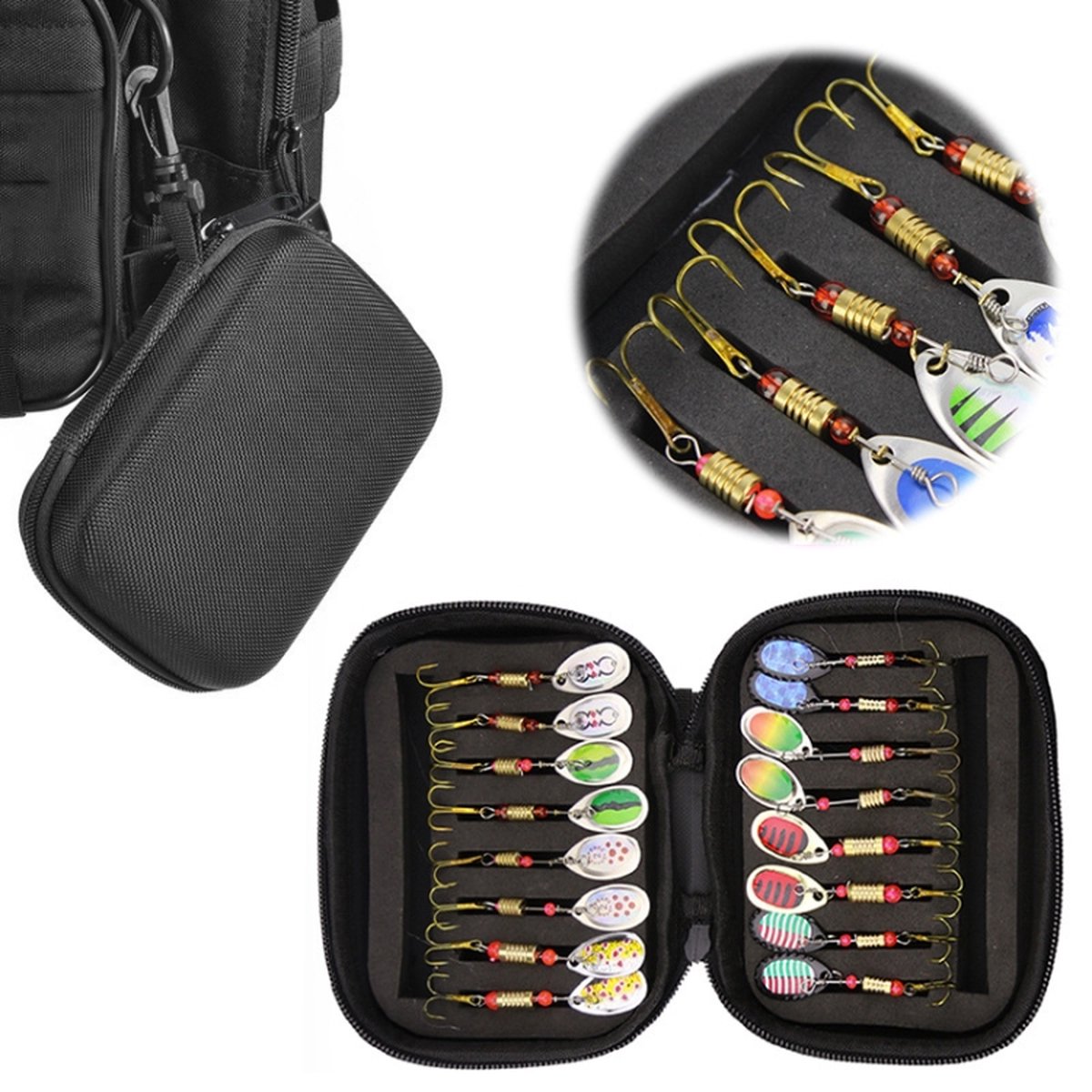 Haushalt 66249 - Vis Accessoires - Blinkerset Met Tas - 16 Verschillende Blinkers