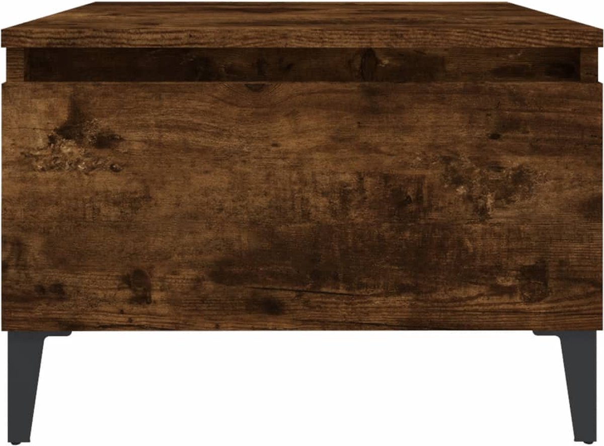 Vidaxl Bijzettafel 50x46x35 Cm Bewerkt Hout Gerookt Eikenkleurig - Bruin
