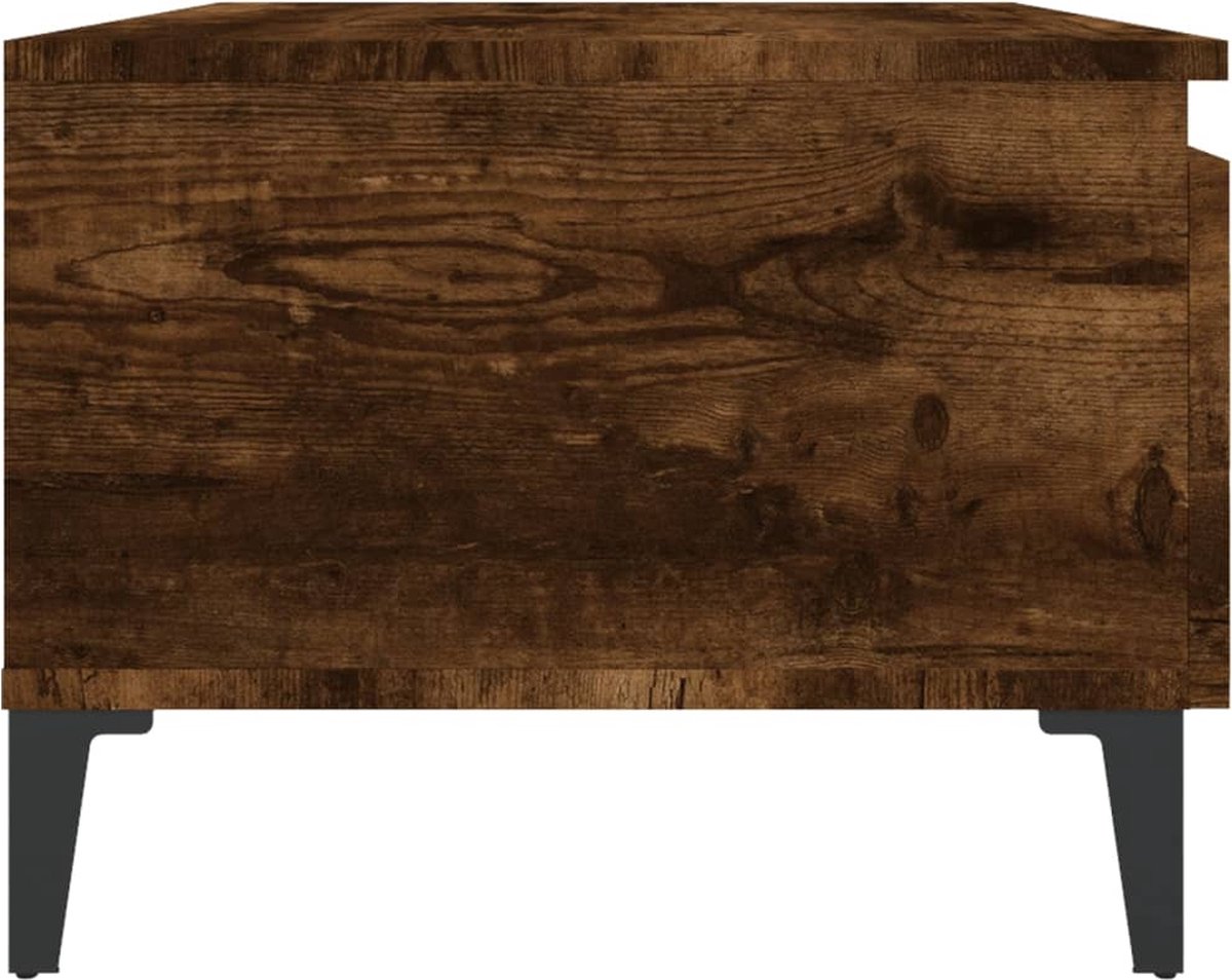Vidaxl Bijzettafel 50x46x35 Cm Bewerkt Hout Gerookt Eikenkleurig - Bruin