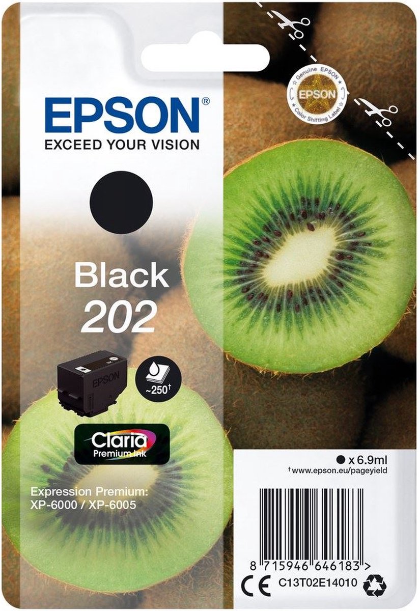 Epson 202 Singlepack Claria Premium Ink - Zwart