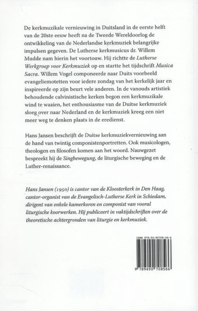 Skandalon Uitgeverij B.V. De kerkmuziek in Duitsland in het begin van de 20ste eeuw
