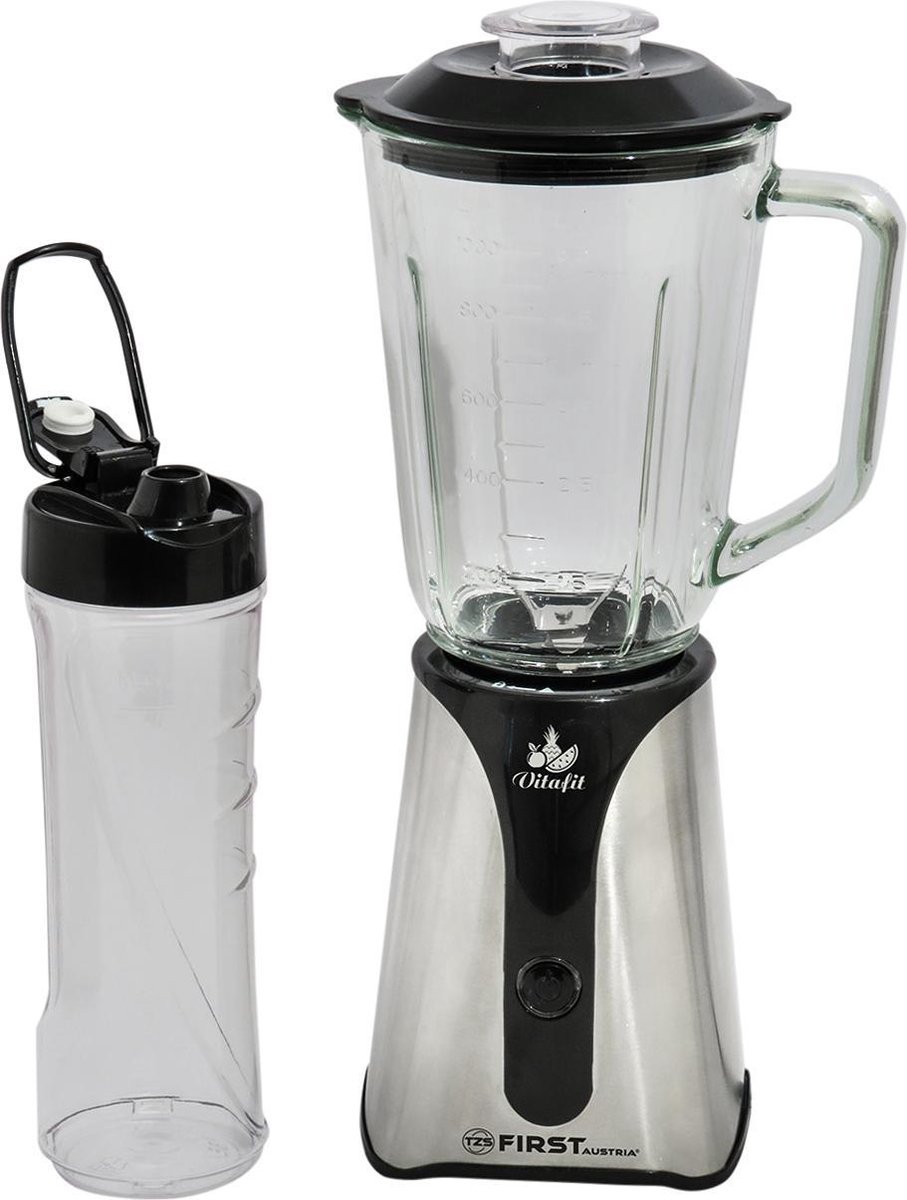 Tzs First Austria 5243-2 Blender To Go - Smoothie Maker - 1l Kan - 2 Bekers 600ml - Grijs