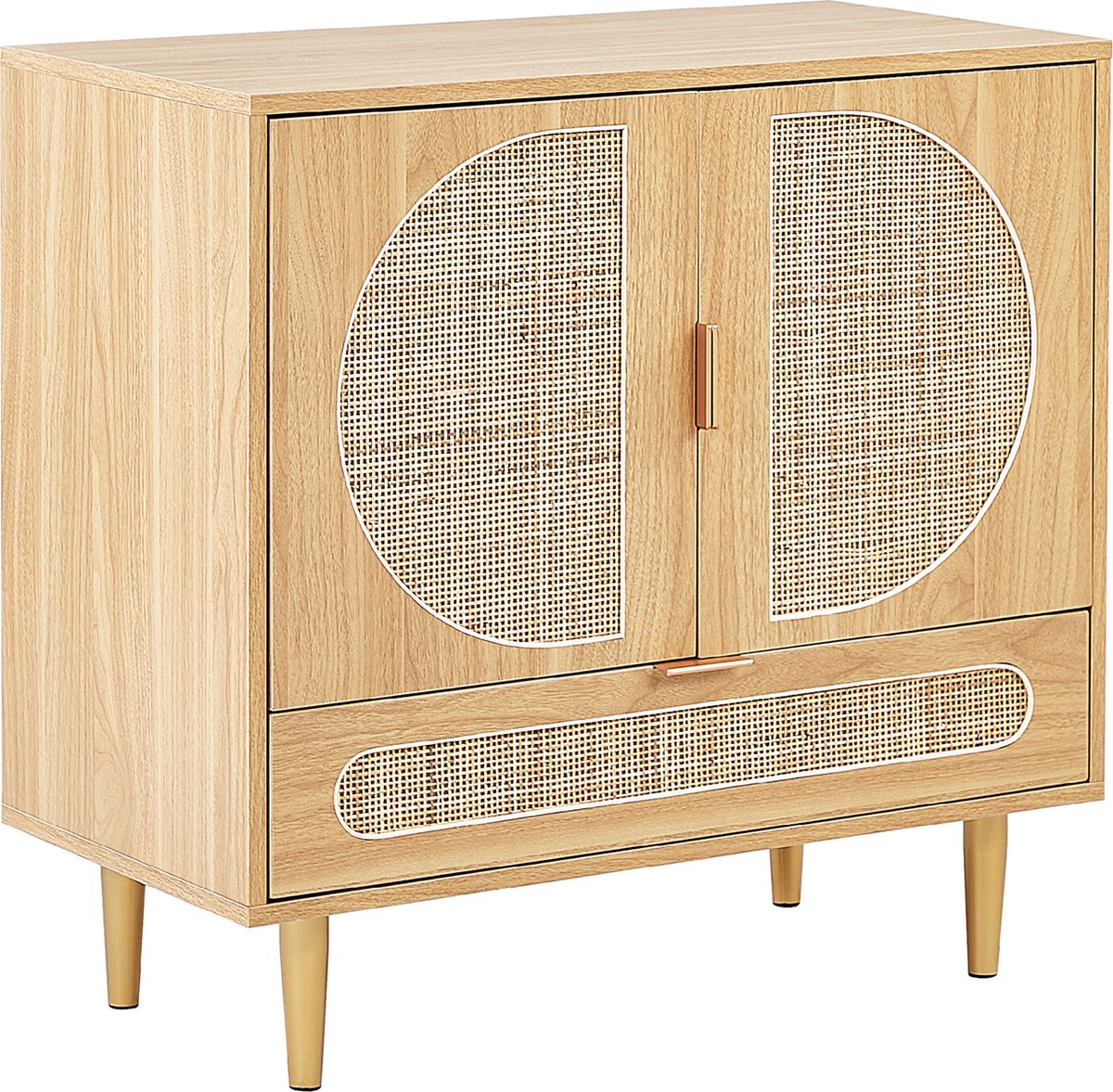 Beliani Potosi - Sideboard-lichte Houtkleur-rotan - Bruin