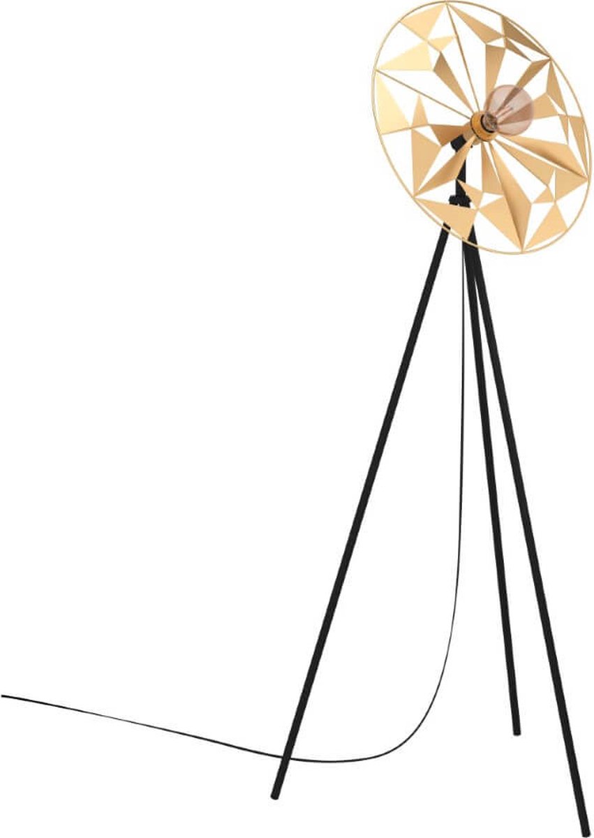 EGLO Castanuelo Vloerlamp - E27 - 152 Cm - Zwart/goud