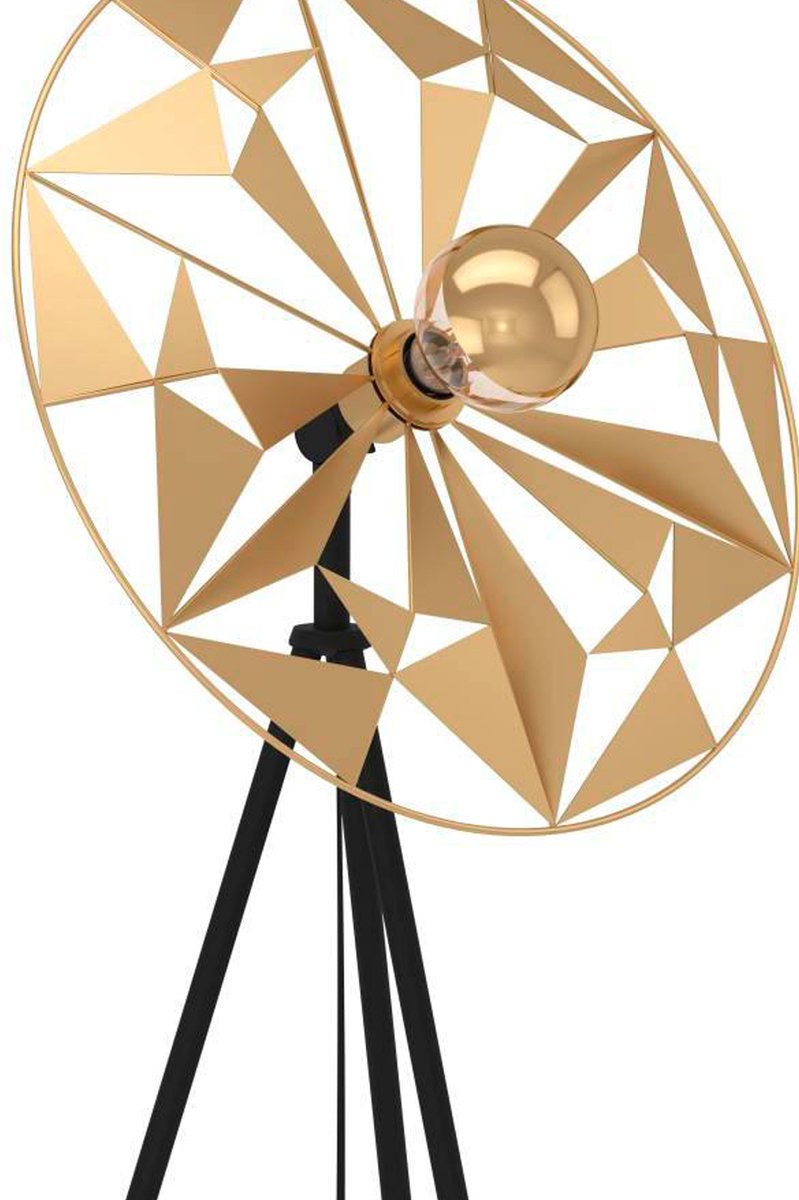 EGLO Castanuelo Vloerlamp - E27 - 152 Cm - Zwart/goud