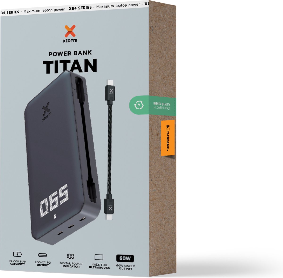 Xtorm powerbank 60W Titan XB401 - Zwart