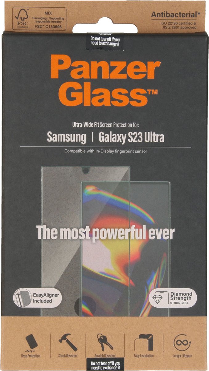 PanzerGlass Samsung Galaxy S23 Ultra Screenprotector Transparant