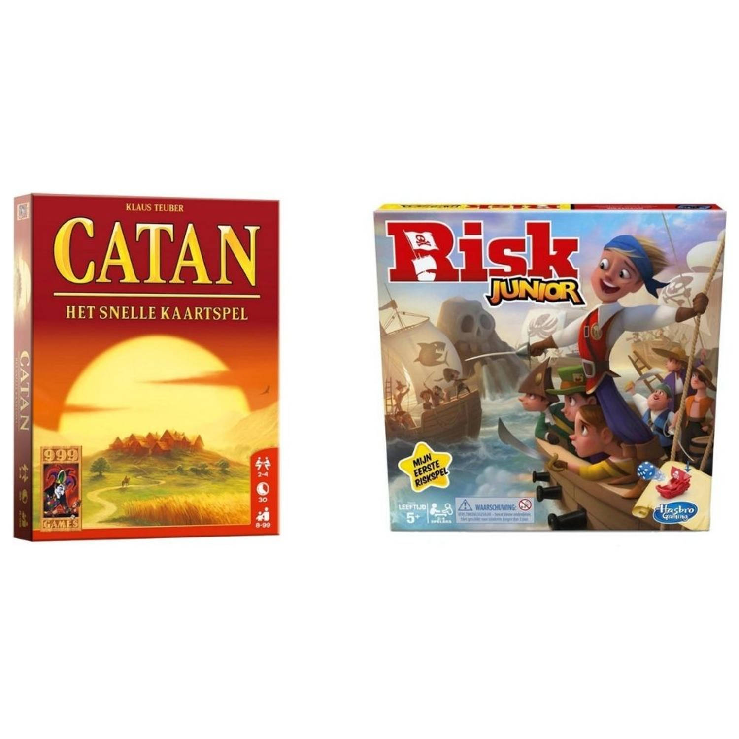 Hasbro Spellenbundel - 2 Stuks - Catan: Het Snelle Kaartspel & Risk Junior