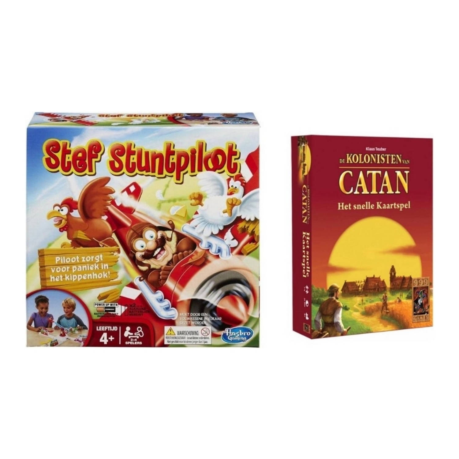 Spellenbundel - 2 Stuks - Stef Stuntpiloot & Catan Het Snelle Kaartspel