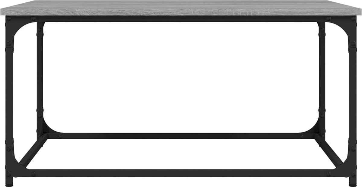Vidaxl Salontafel 80x50x40 Cm Bewerkt Hout En Ijzer Sonoma Eiken - Grijs