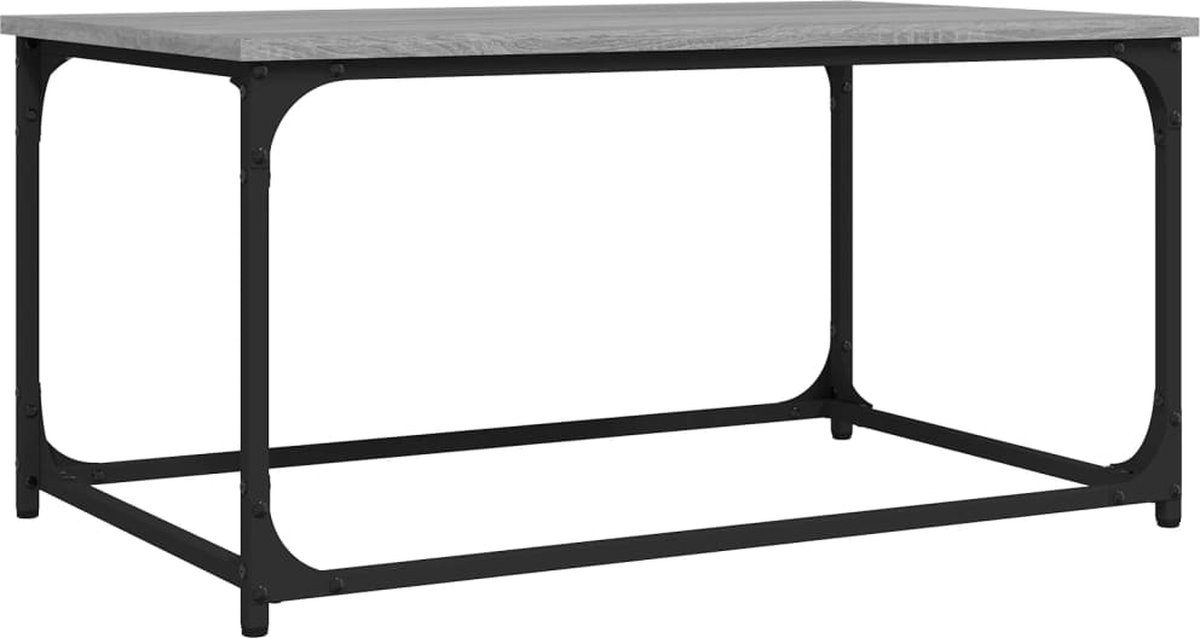 Vidaxl Salontafel 80x50x40 Cm Bewerkt Hout En Ijzer Sonoma Eiken - Grijs