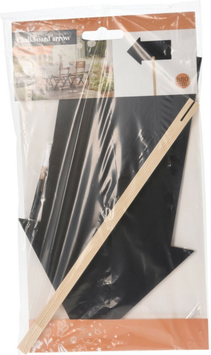 3x Stuks Krijtborden/schoolborden Pijl Op Stok 33 X 2 X 54 Cm - Krijtborden - Zwart