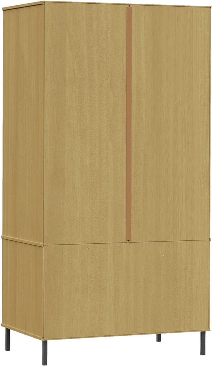 Vidaxl Kledingkast Metalen Poten Oslo 90x55x172,5 Cm Grenenhout - Bruin