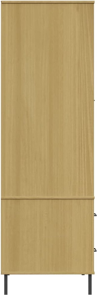 Vidaxl Kledingkast Metalen Poten Oslo 90x55x172,5 Cm Grenenhout - Bruin