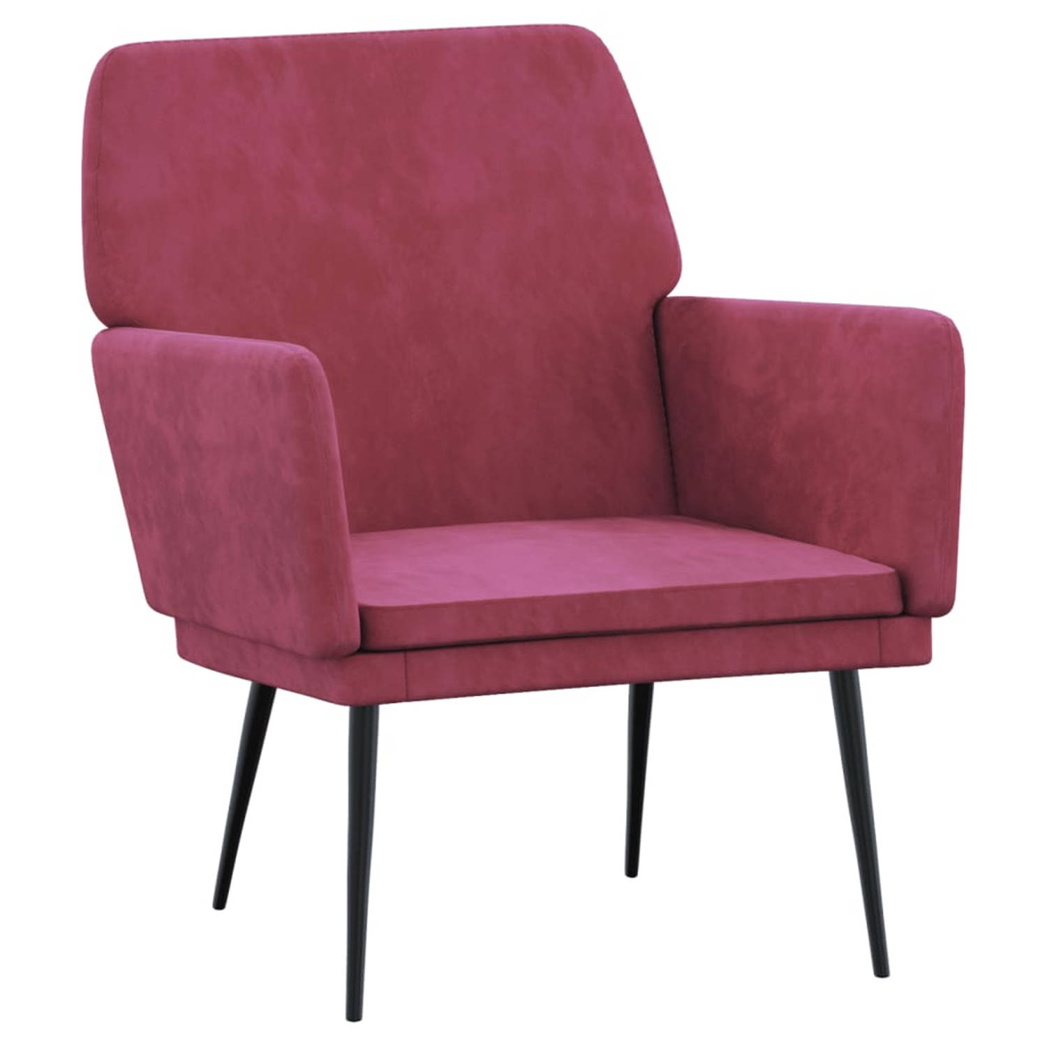 Vidaxl Fauteuil 62x79x79 Cm Fluweel Wijn - Rood