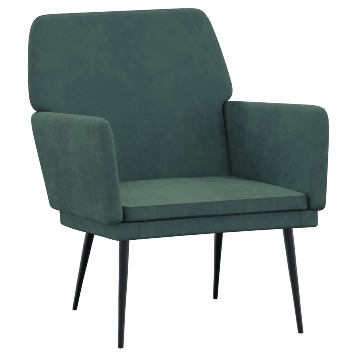 Vidaxl Fauteuil 62x79x79 Cm Fluweel Donker - Groen