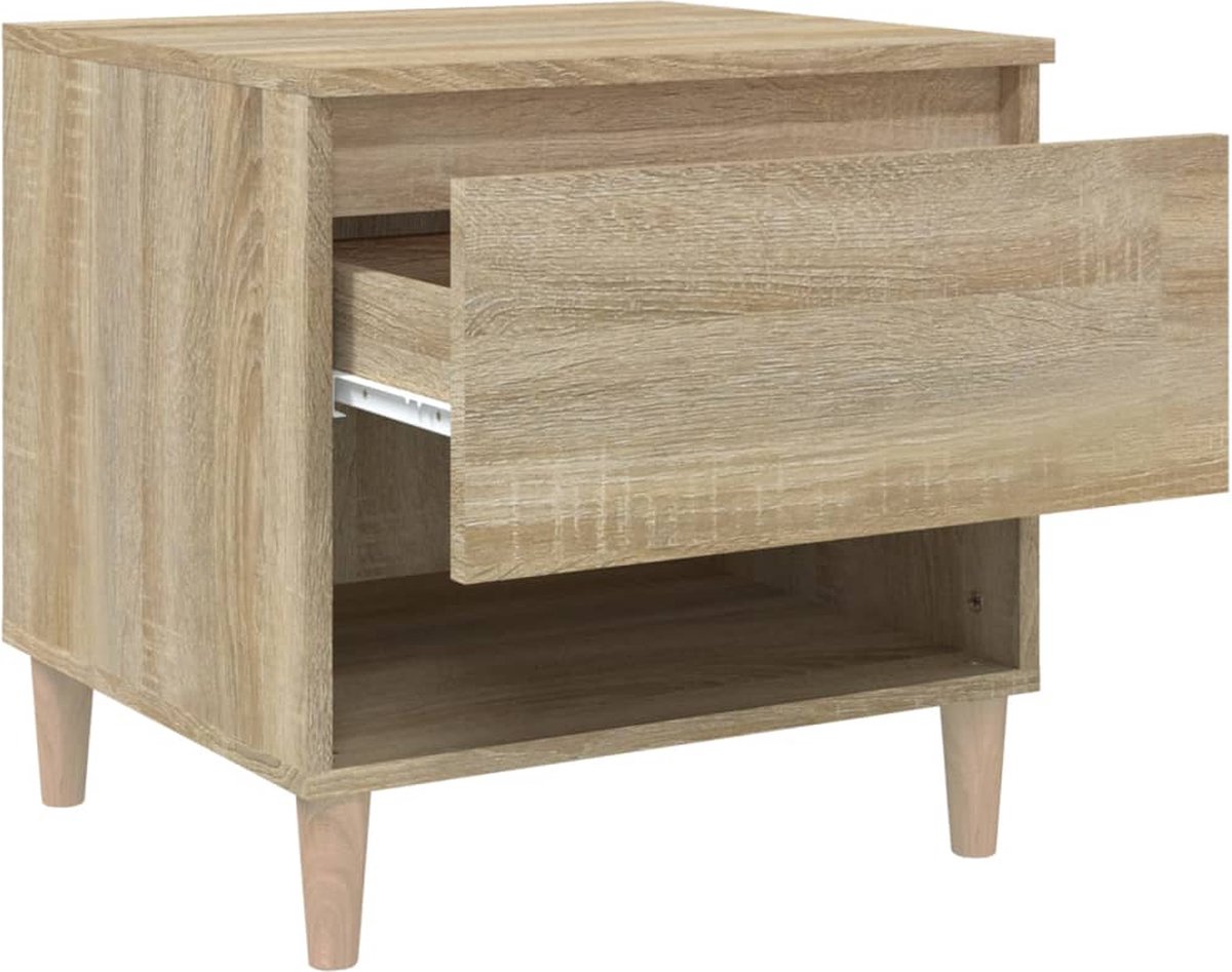 Vidaxl Nachtkastje 50x46x50 Cm Bewerkt Hout Sonoma Eikenkleurig - Bruin