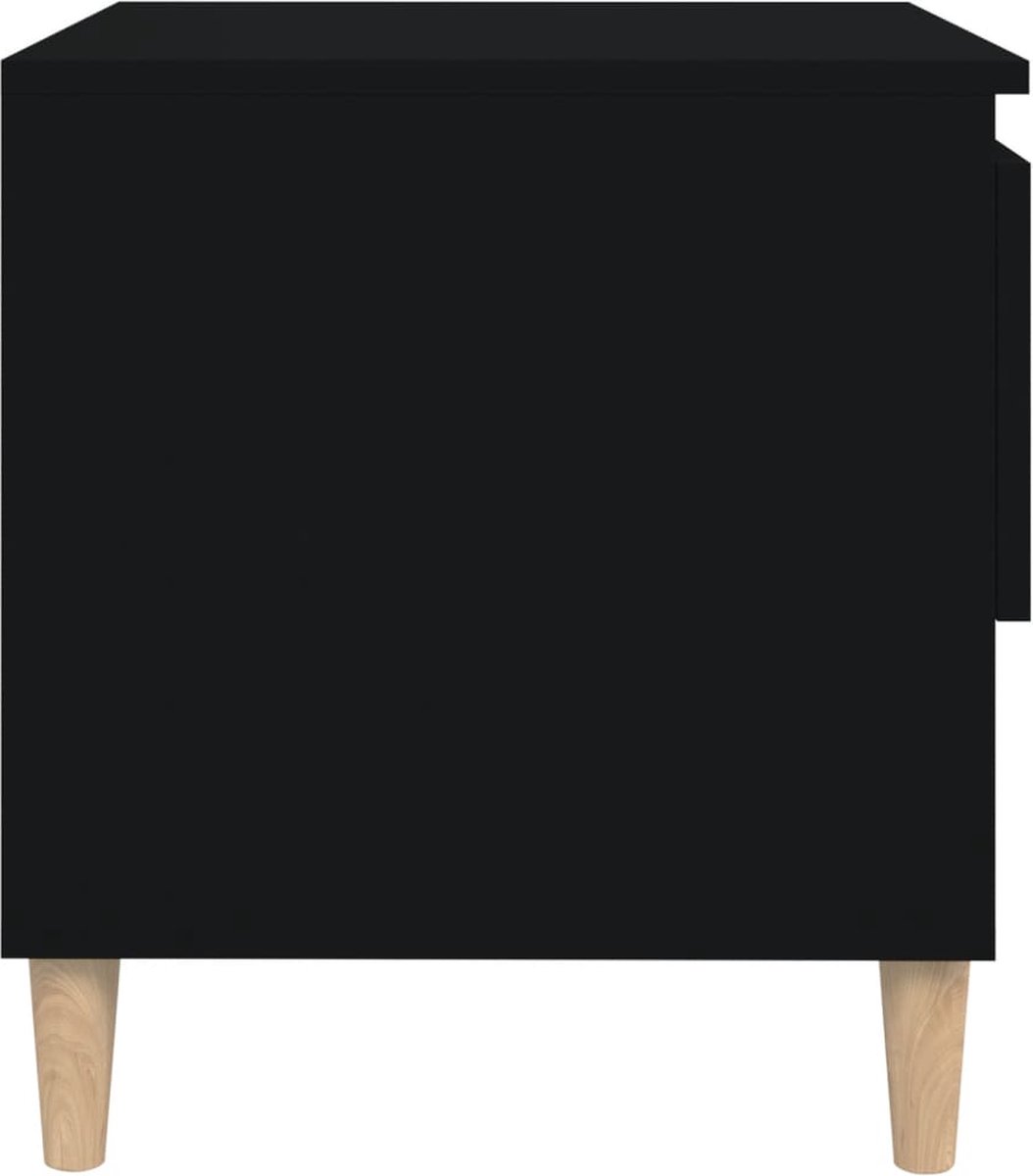 Vidaxl Nachtkastje 50x46x50 Cm Bewerkt Hout - Zwart