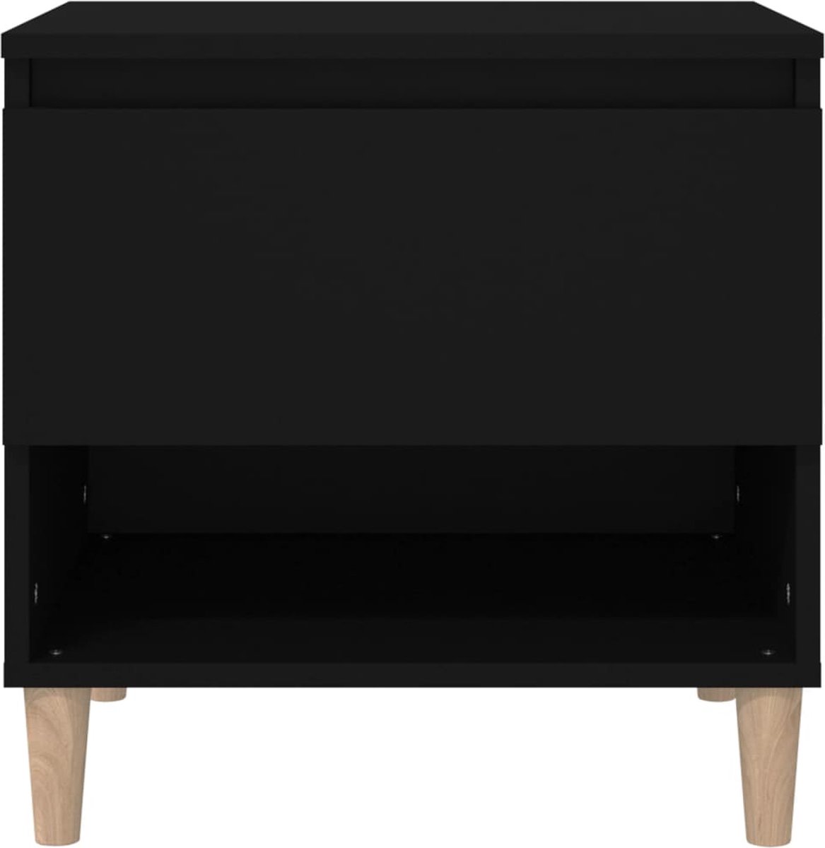 Vidaxl Nachtkastje 50x46x50 Cm Bewerkt Hout - Zwart